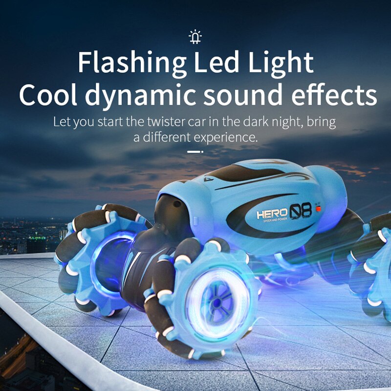 Rc bilradio gestus induktion musik lys twist høj hastighed stunt bil fjernbetjening off road drift køretøj bil tilstand 1:16 4wd