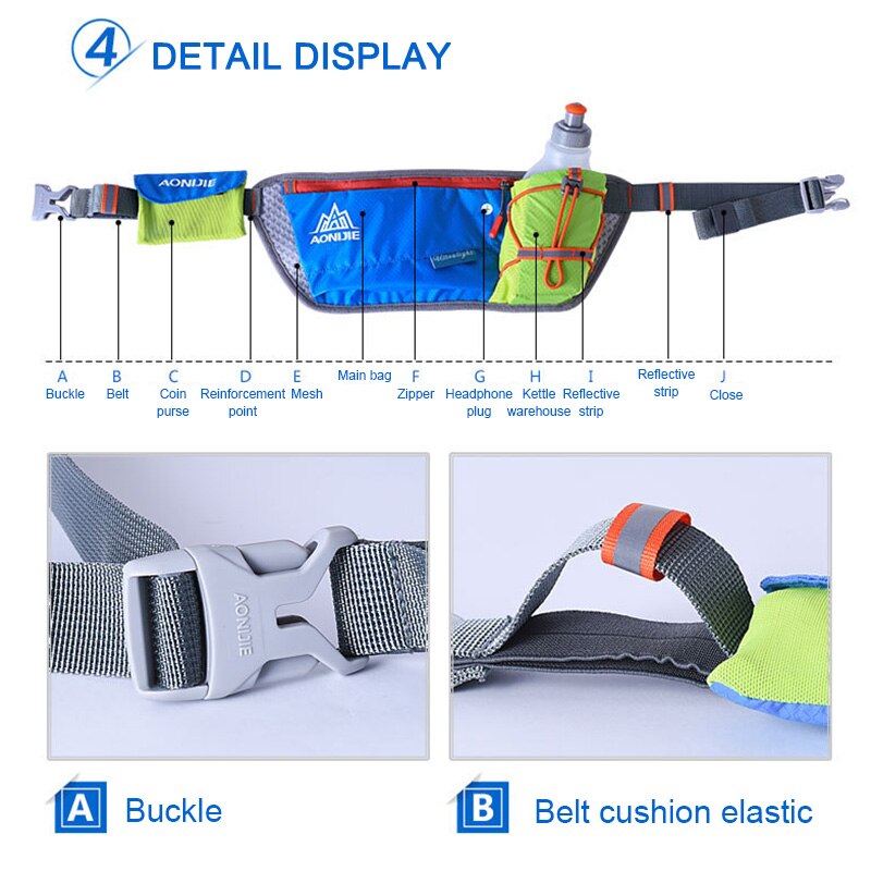 Marathon Jogging water bottle waist bag Running Hydration Belt Waist Bag Pouch water bottle waist pouch adjustable Water Bottles