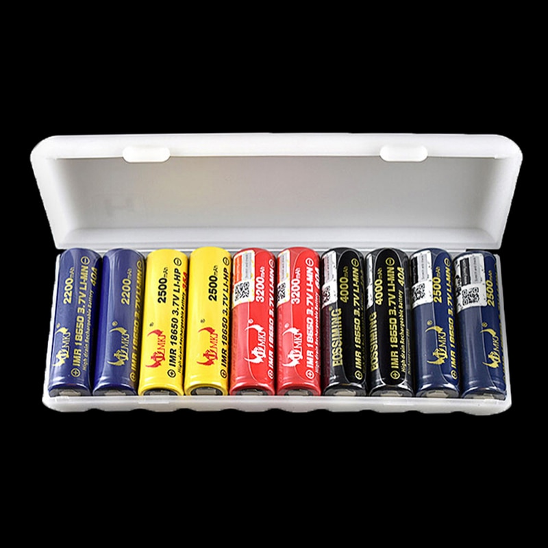 1PC 10X18650 Cassa Del Supporto Della Batteria 18650 Scatola Di Immagazzinaggio Del Supporto Duro Bianco Della Copertura Della Cassa del Supporto Della Batteria dell'organizzatore del Contenitore