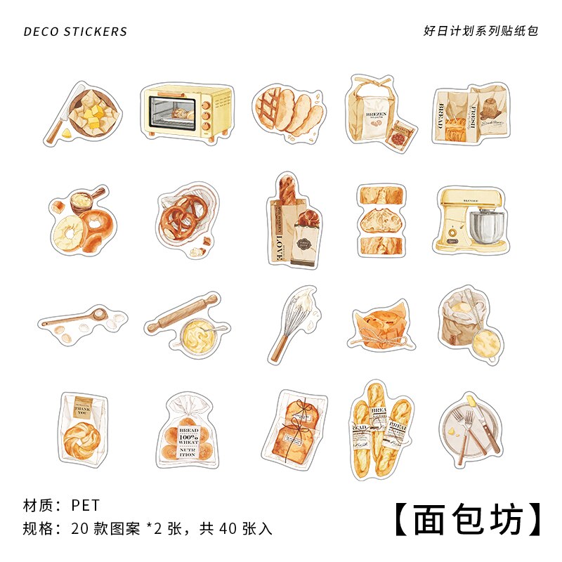 40 pcs/pack Scrapbooking Stickers Daily life label sticker DIY Diary Decoration Collage material Sticker: 3