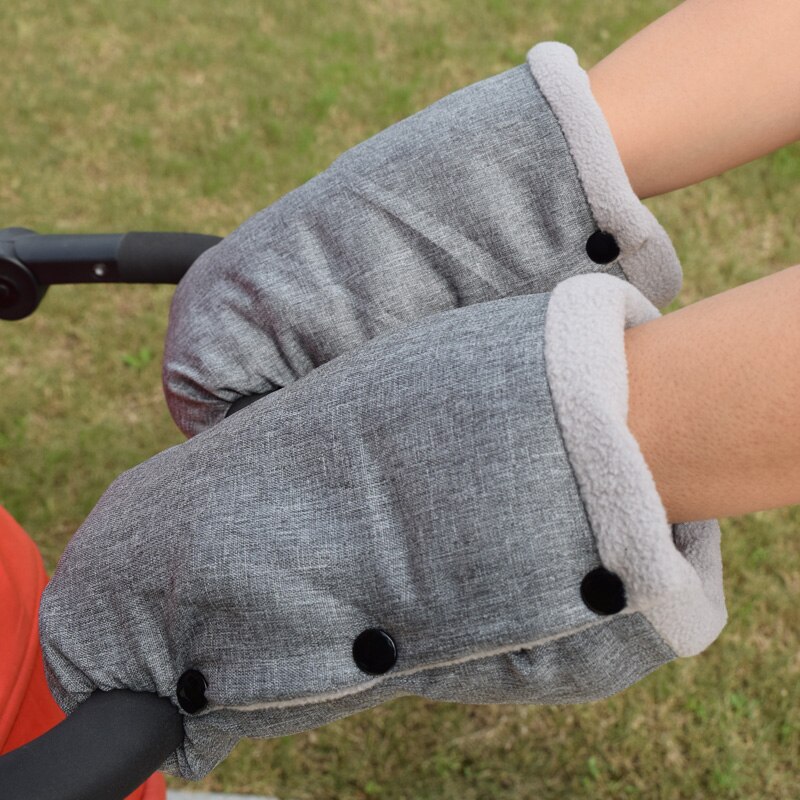 Baby Stroller Gloves Pushchair Hand Muff Windtight Waterproof Pram Accessory Baby Buggy Clutch Cart Muff winter hand cover: hand muff (gray) 6