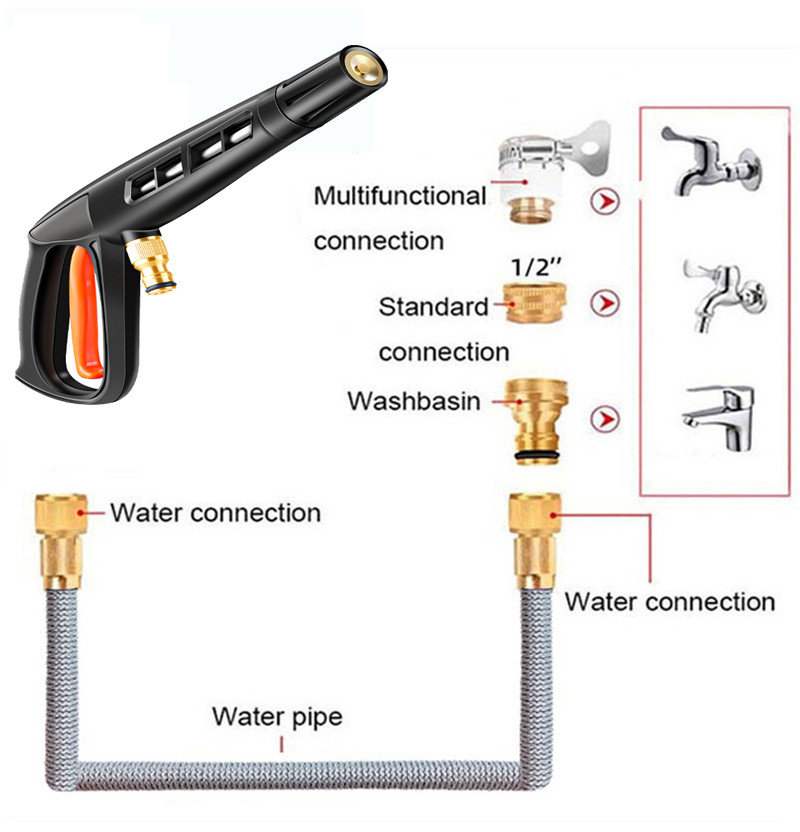 High Pressure Washer Water Gun Garden Hose Nozzle Spray For Water Hidrolavadora Foam Pot Car Washing Sprinkler Cleaning Tool