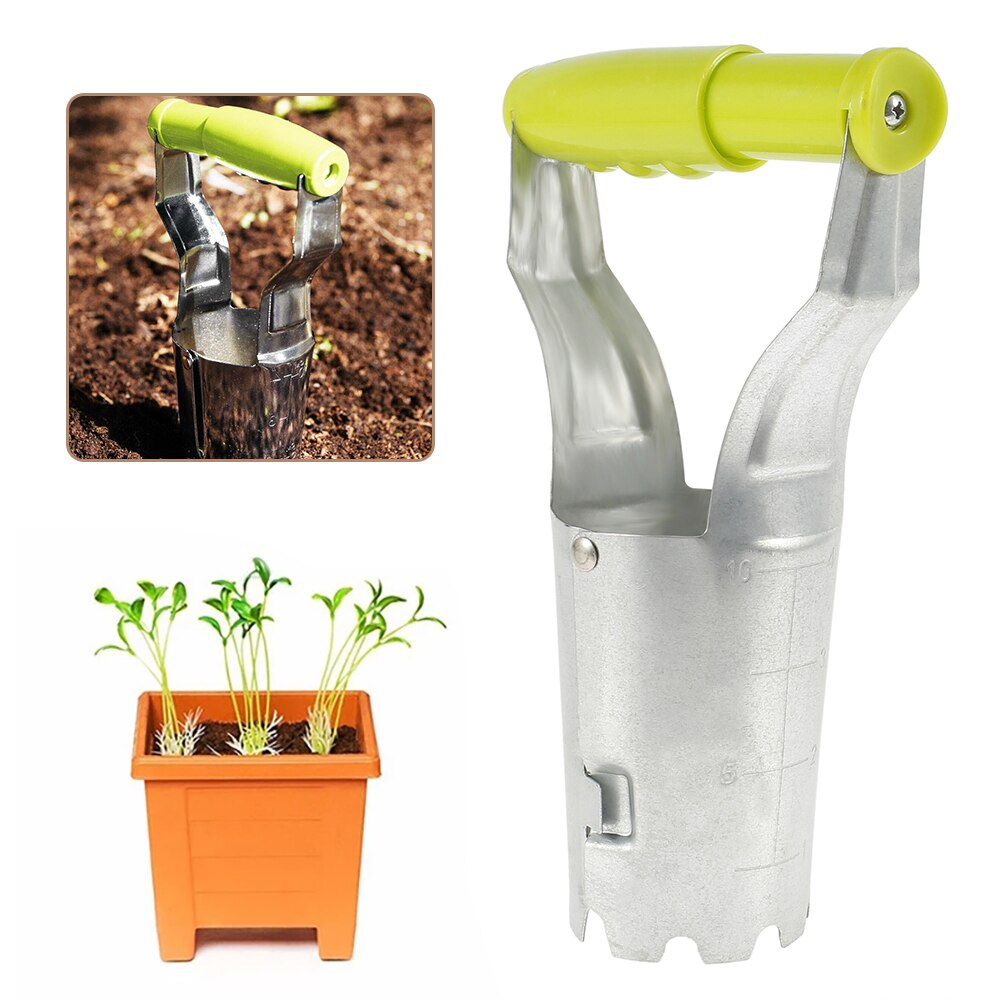 Plantador de mano para jardín, herramientas de semillero agrícola, plantador de acero para vegetales, herramienta de planta móvil transplantada