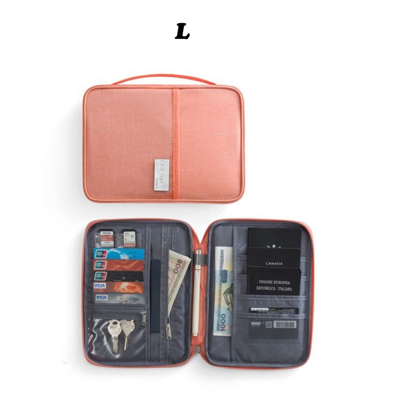 Reizen Portemonnee Familie Paspoorthouder Creatieve Waterdichte Document Case Organizer Travel Accessoires Document Tas Kaarthouder: Pink-L