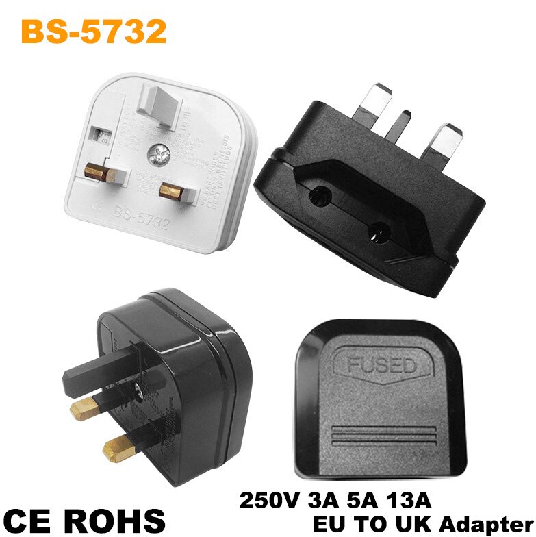2200W omzetten EU 2-pin plug naar UK standaard 3-pin 3A 250V Socket Travel Plug adapter (Gesmolten) voor Brittannië Hong Kong Zuid-korea