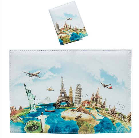 World map Color mixing buckle unisex passport cover with traveling Built in RFID Blocking Protect personal information: 4