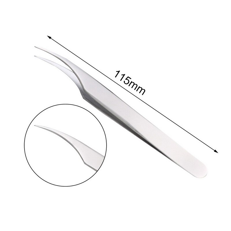 Lige tip pincet præcision lodning rustfri pincet industrielle pincet rustfrit stål pincet buet værktøj