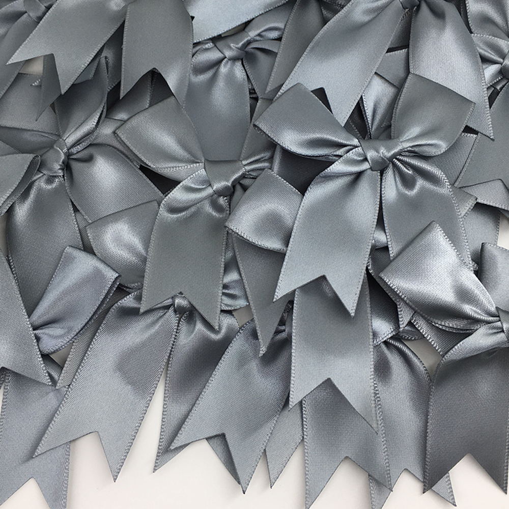 50 Uds. De lazos de cinta satinada de 85x85mm, decoración para manualidades, , sombreros de flores, ropa DIY, bolsas para tarjetas de invicación de boda, decoración de
