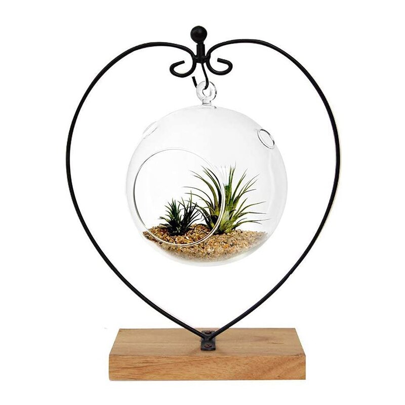 2Pcs Ornament Display Stand Ijzer Opknoping Stand Houder Voor Opknoping Glazen Globe Air Plant Terrarium Kerst Ornament