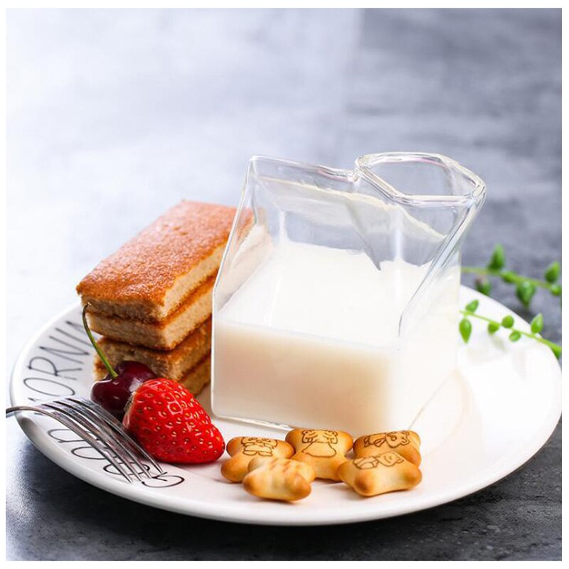 Bouteille en verre de lait américain demi-pinte crémier Carton tasse en verre café verre jus tasse Pure artisanat à la main