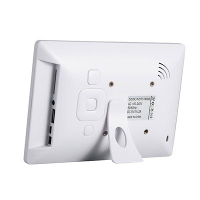 7 Inch HD Digital Photo Frame Clock Picture Video Player Display Shelf Advertising Machine Electronic: White power / UK Plug