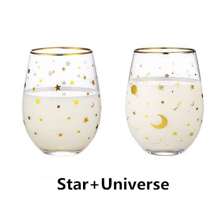 Stjernetryk whiskyglas kop vinglas krus guld indlagt whiskyglas drikkeglas krus mælk vand kopper og krus: Stjerne og univers