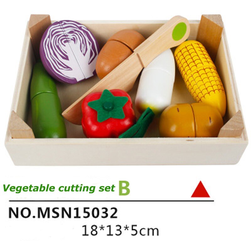 15 arten Holz simulation küche ei serie cut obst und gemüse dessert kinder pädagogisches spielen haus spielzeug: 9