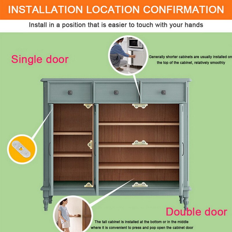 Magnetic Push Latches Double Cabinet Catches Kitchen Door Stopper Drawer Latch Soft Close Push to Open Magnetic Hardware