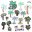 Kokosnoot Computer Geborduurde Badge Sequin Kokosnoot Combinatie Geborduurde Doek Patch Kleding Decoratie Patch Spot: as shown  17pcs
