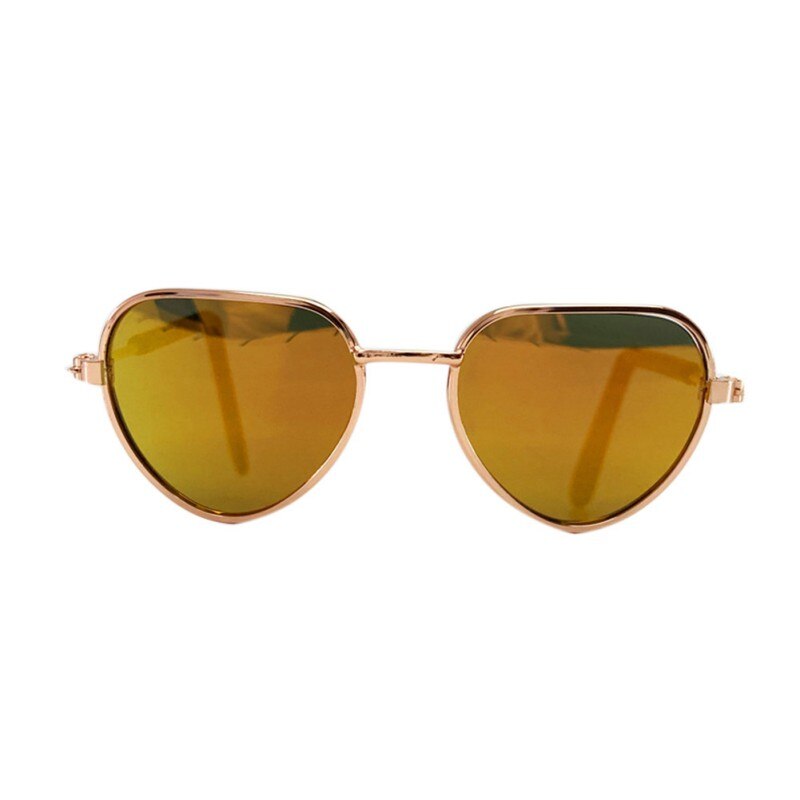 Gafas de sol clásicas con personalidad para perro y gato, lentes de sol con forma de corazón, reflectantes, para perros pequeños: 3