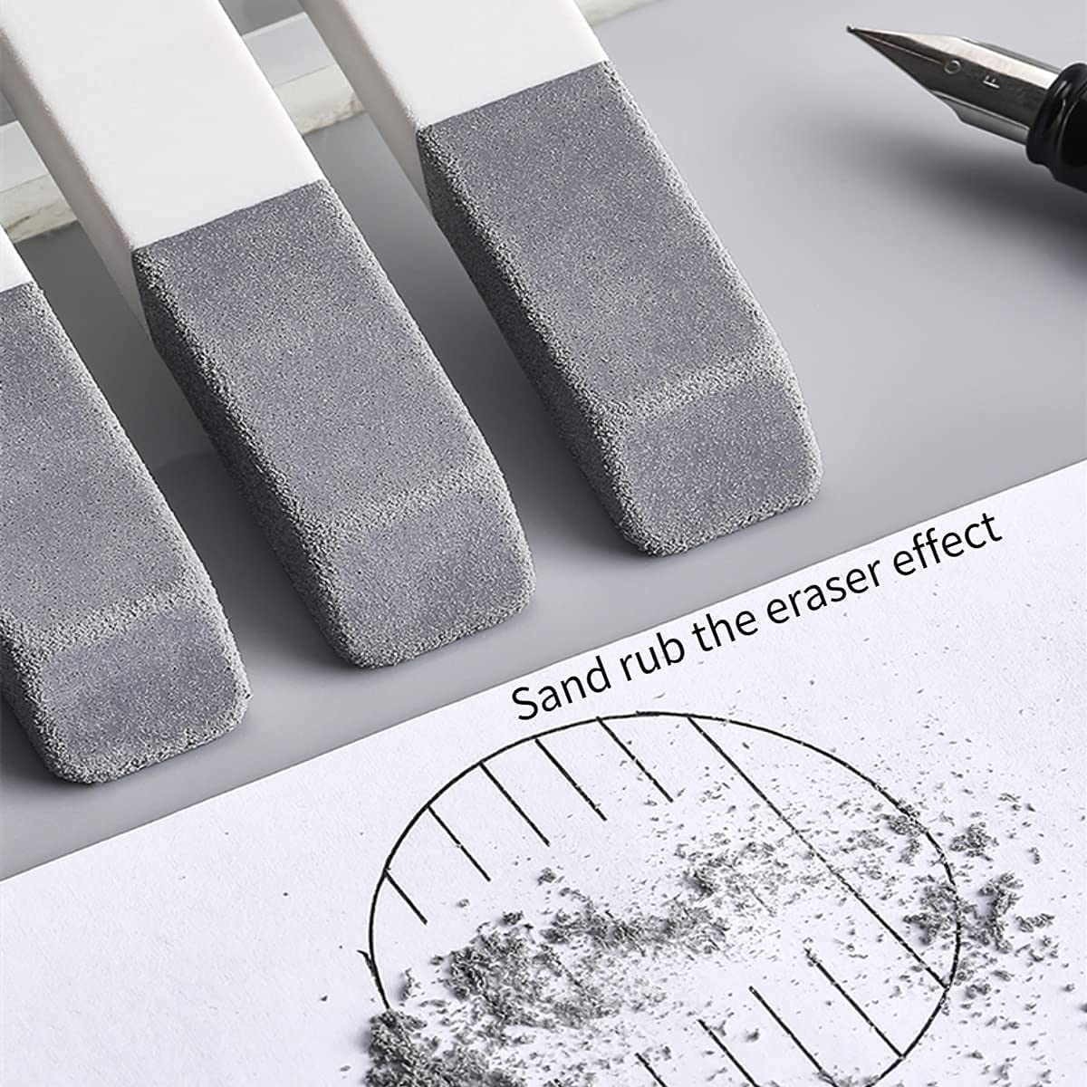 4Pcs Ink Erasers For Ballpoint Pen Gel Pen Pencil Matte Eraser Office School Stationery Clean Correction Supplies Sand Rubber