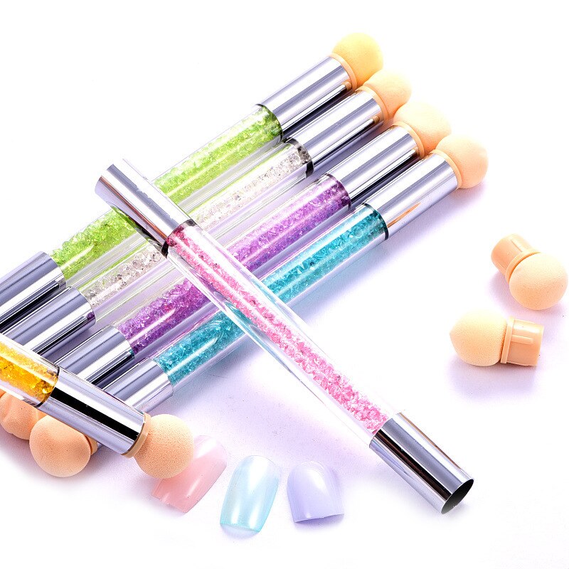 Mobray-vernis à ongles Gel à double extrémité, brosse acrylique avec poignée avec strass, stylo de peinture de manucure à faire soi-même