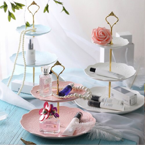 Cristmas-platos de cerámica para decoración, plato de fruta para el hogar, sala de estar, estante para aperitivos y postres, soporte para Tartas, té de la tarde, plato para dulces