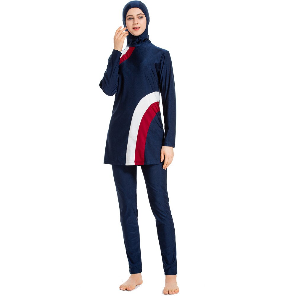 YONGSEN 2022 Women Burkinis Islam 2 Piece Islamic swimsuit Modest Muslim Swimwear Full Cover Short Sleeve Hijab Beachwear Print