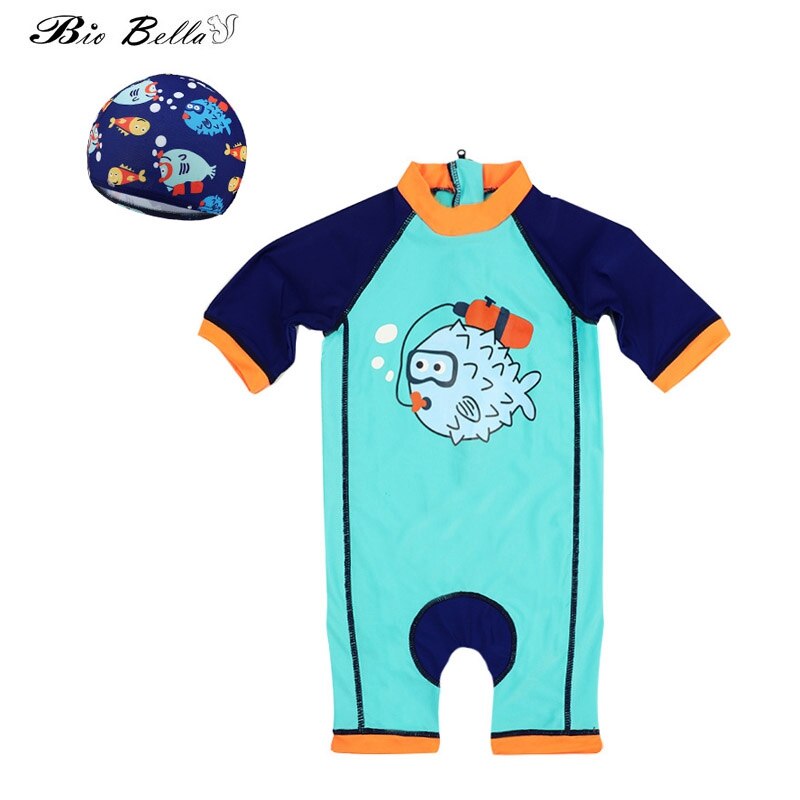 Sommer bade badetøy barn gutt jente svømmebar bade barn 2-9 år badedrakt lue+romper badetøy dress baby: 1-2t