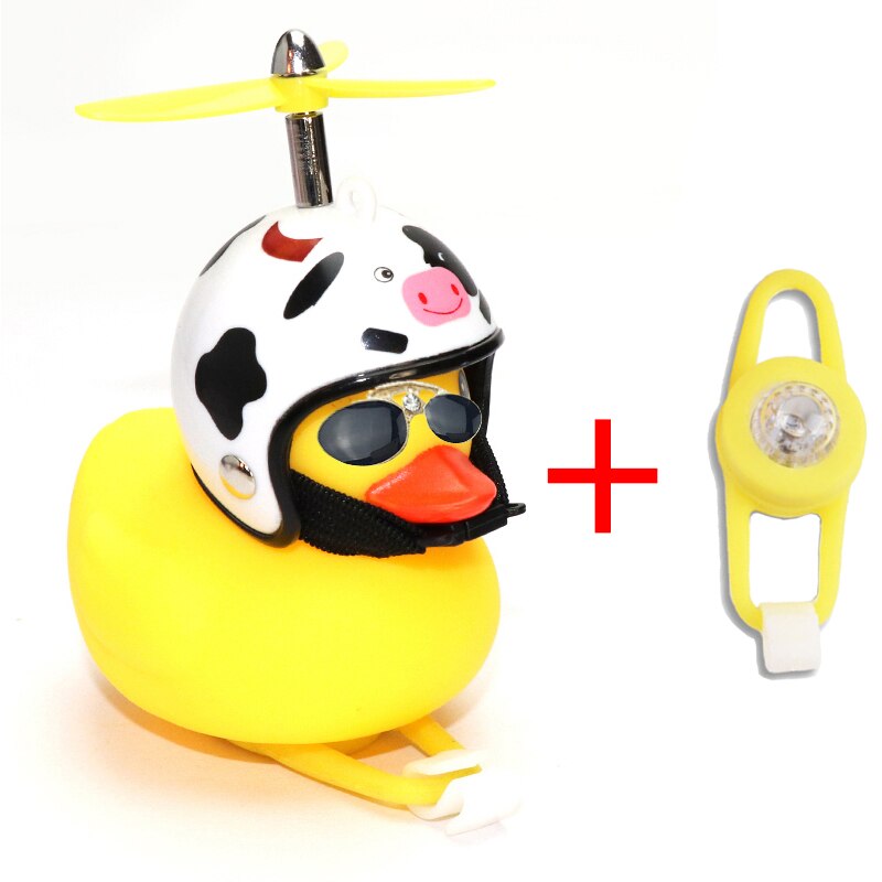 Droga Mtb kaczka dzwonek rowerowy rower kaczka guma z kaskiem Ducky z kaskiem kaczka ładny silnik wiatrowy w samochodzie akcesoria rowerowe: Cattle light