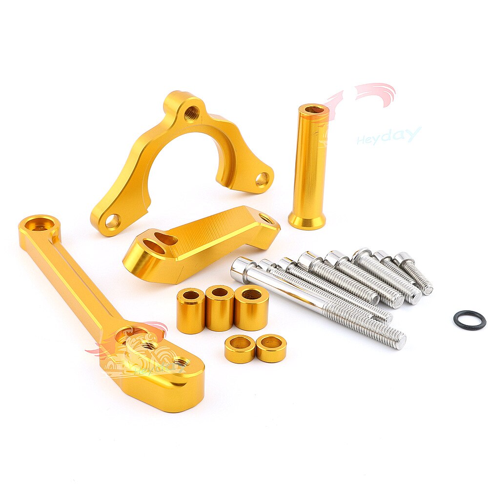 Soporte de amortiguador de pedal de aleación de titanio para motocicleta Kawasaki Z900, mango de amortiguación de dirección para motocicleta, codificación dura orientada: Dorado