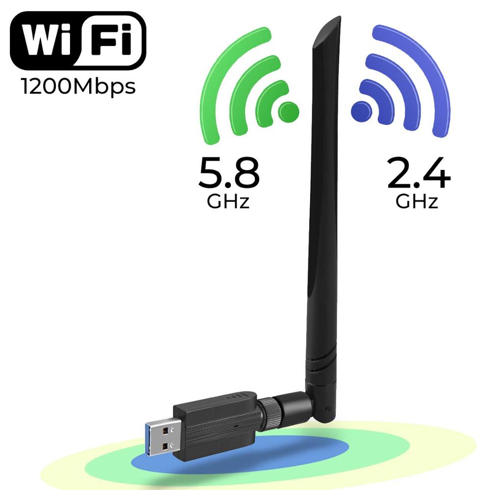 Usb 3.0 wifi adapter 2.4g 5g gratis driver antenne 1200 mbps wifi usb ethernet nettverkskort dual band trådløs wifi dongle mottaker