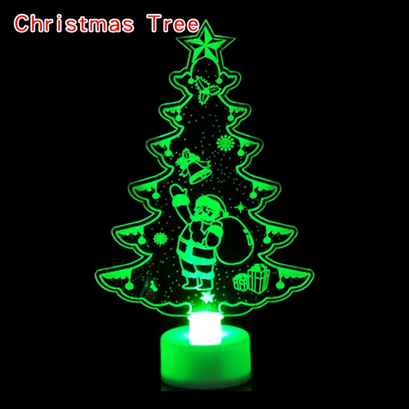 Santa LED Night Light Luminous Toys Kids Acrylic Christmas TreeToy Girls Boys Bedroom Decor Glow In The Dark Toys: Christmas Tree