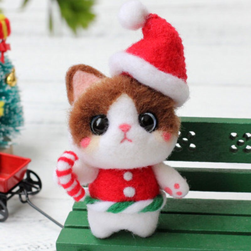 1 Set DIY Wool Needle Felting Kit Needle Felting Beginner Kits with Instructions and Needle Felting Basic Tools Felt DIY Package: Christmas