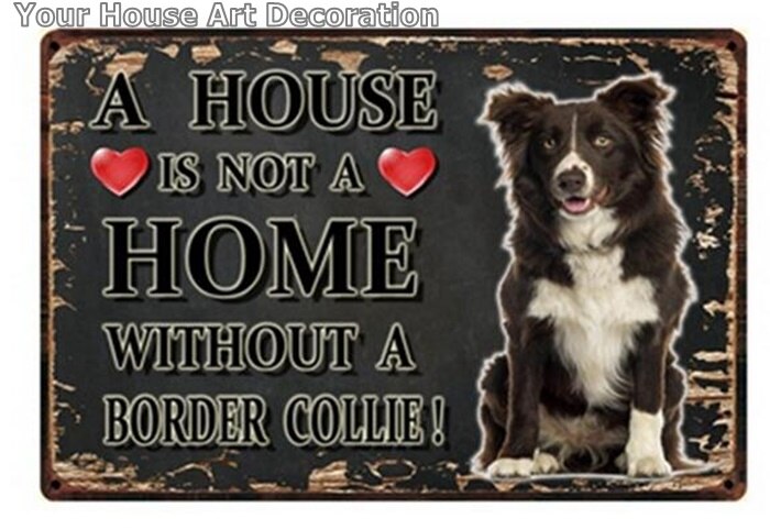 Noir blanc animaux chien métal signe étain affiche une maison Doberman doré Labrador décor à la maison barre mur Art peinture 7.8x11.8 pouces: y3142