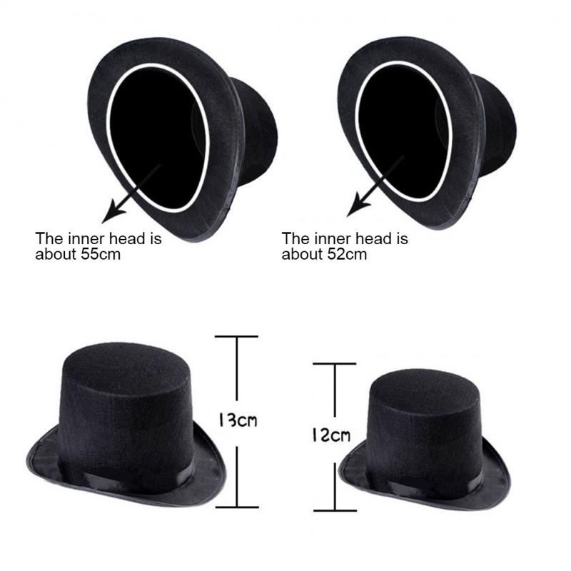 Tall Black Top Hat Steampunk Magician Costume Props