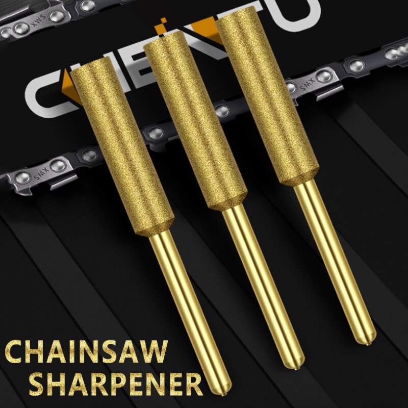 Affûteur de scie à chaîne en diamant, fraise de 4mm, jeu de mèches de meuleuse de scie à chaîne électrique, outils abrasifs d&#39;affûtage de sculpture 12 pièces