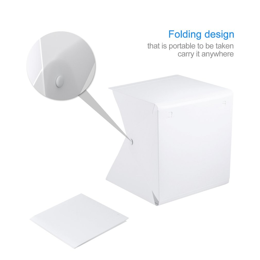 Fällbart bärbart rum foto ljuslåda led studio softboxar fotografering belysning tält kit 4 färger bakgrund växla kontroll