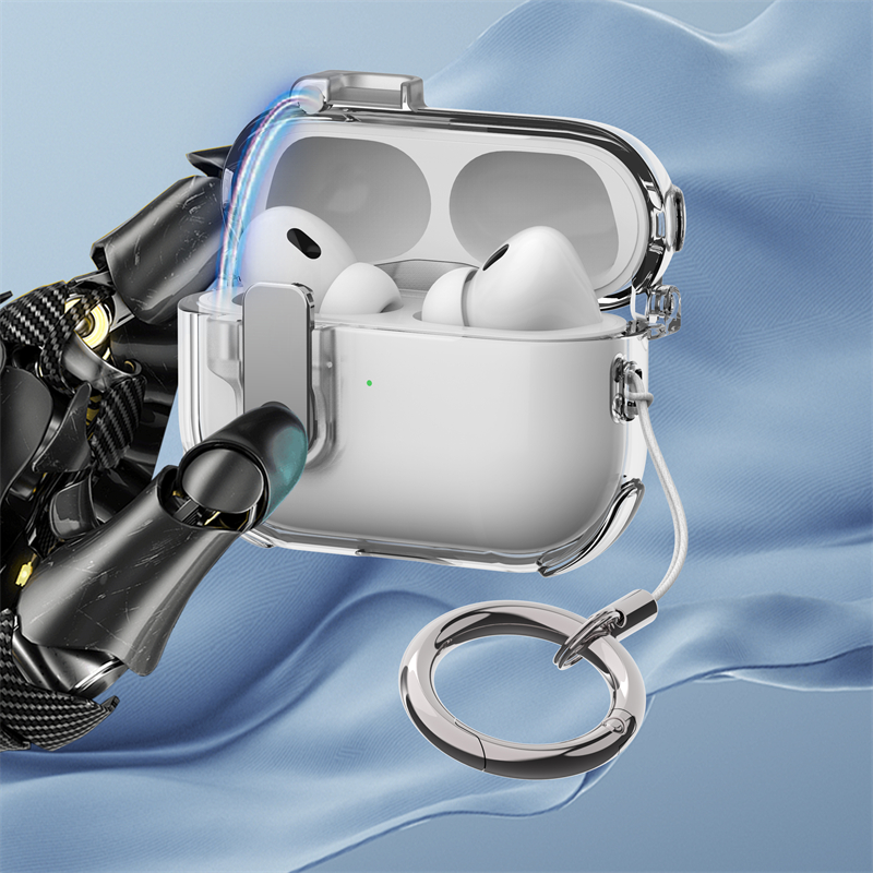 Case for airpods 4 3 funda Luxury Electroplated Silver Translucent Protecitve Case for apple air pods 4 pro 2nd soft cover: M / SKY BLUE