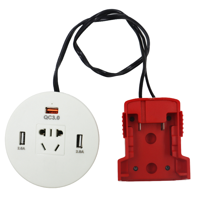 60W Power Inverter DC to AC 220V USB Mobile Phone Charger For Milwaukee 20V 18V 2.0A QC3.0 Li-ion Battery M18 Power Bank