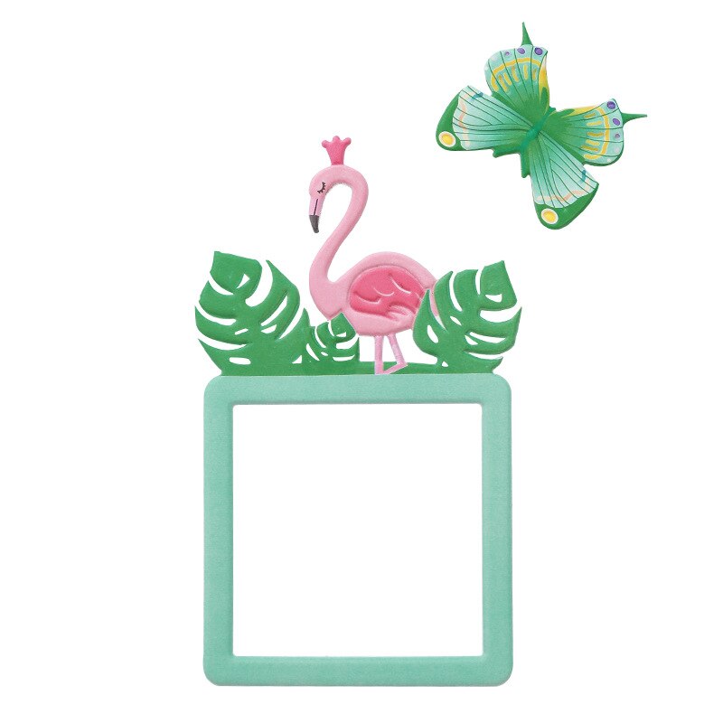 Leuke Cartoon 3D Cactus Fluorescerende Muur Siliconen Aan-uit Schakelaar Stickers Kids Lichtgevende Lichtschakelaar Outlet Home Decorations: Flamingo