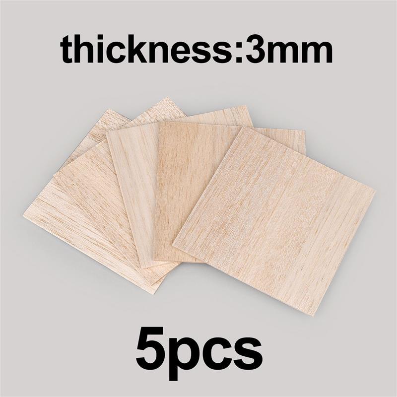 5 Pcs Balsa Wood Sheets Ply 100/200/300mm Long 100mm Wide 1/1.5/2/3mm Thick For Craft DIY Project Wood DIY Craft Accessories: Dark Khaki