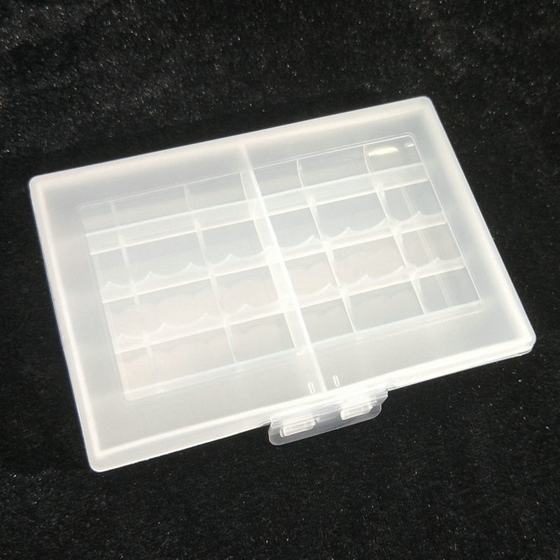 Transparent Hard Plastic Case Batteries Storage Case Holder Storage Battery Box for 10 X AA or 14 X AAA Battery White Case Cover