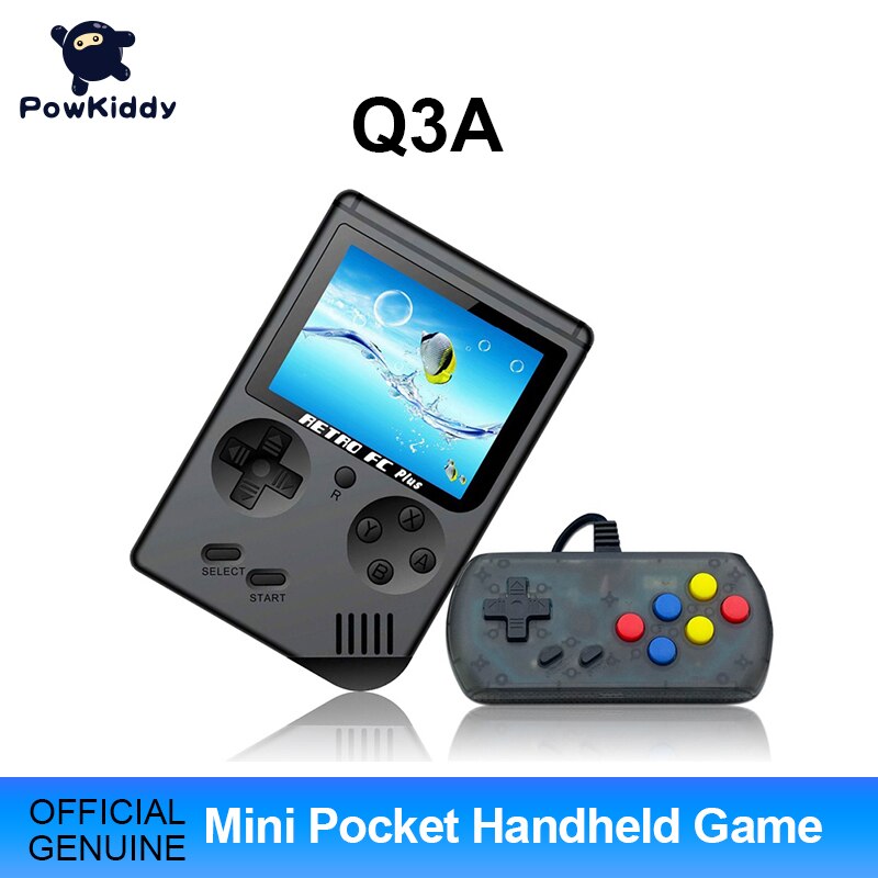 Powkiddy Q3A Video Spiel Retro Konsole 8 Bit Retro Mini Tasche Handheld-Spiel-Player Gebaut-in 168 Klassische Spiele kinder