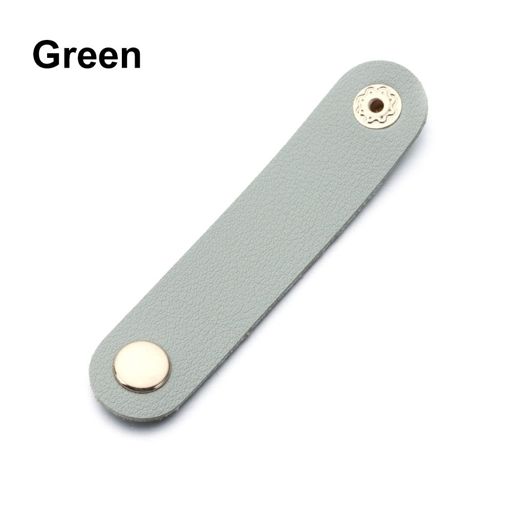 Cable Organizer Leather Wire Binding Data Cable Tie Management Bobbin Winder Marker Holder Tape Lead Straps Cord Holder: Green