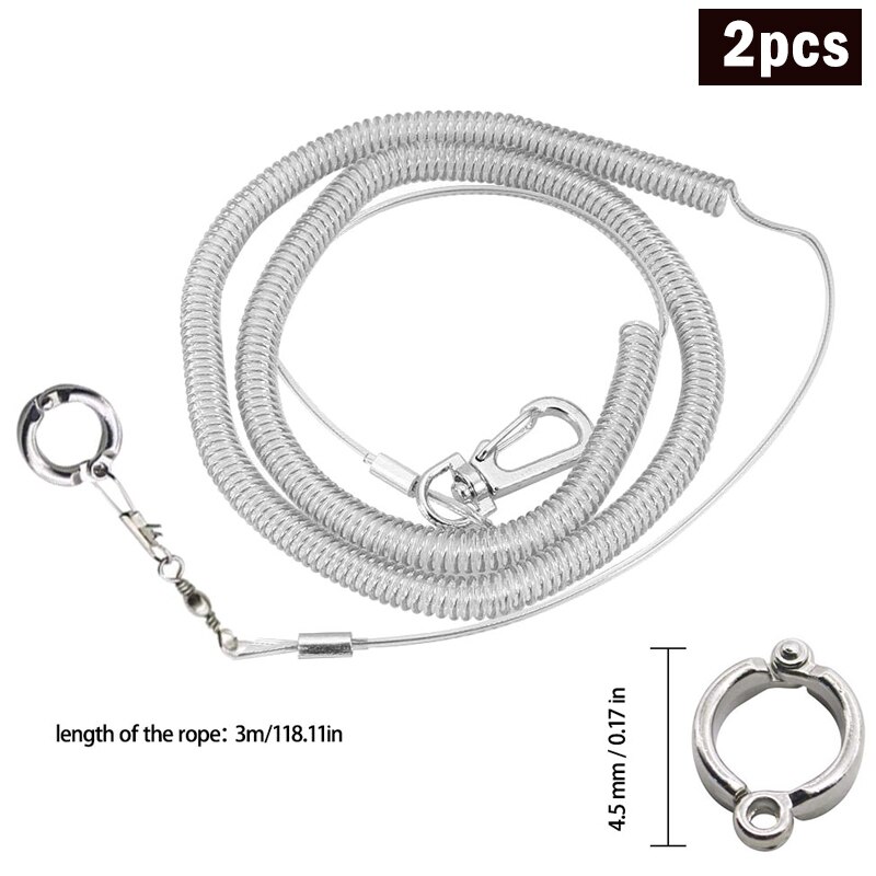 3M Papegaai Vliegende Touw Met Been Ring Outdoor Vlucht Training Touw Met Ultra Lichte Training Touw Met Meerdere Specificaties: 2pc 4.5mm