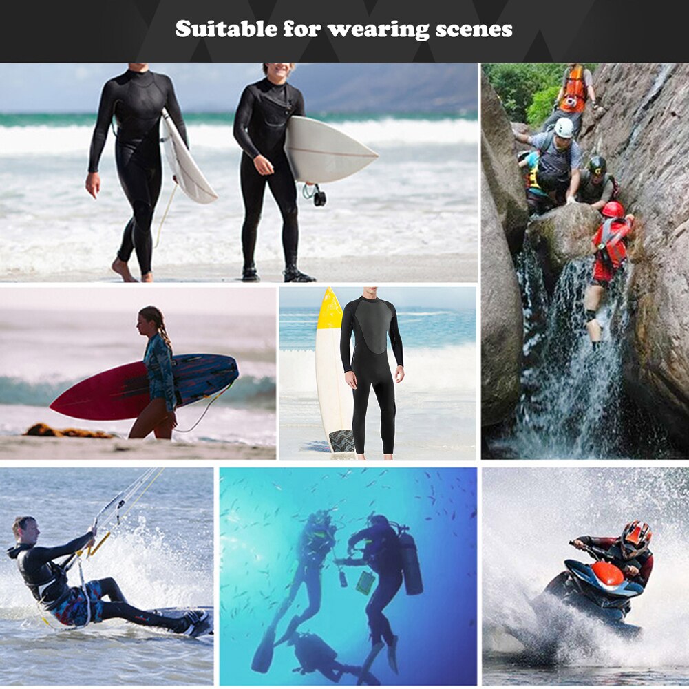 Mono completo de 3mm para hombre, traje cálido elástico para natación, surf, traje de baño de una pieza, esnórquel húmedo