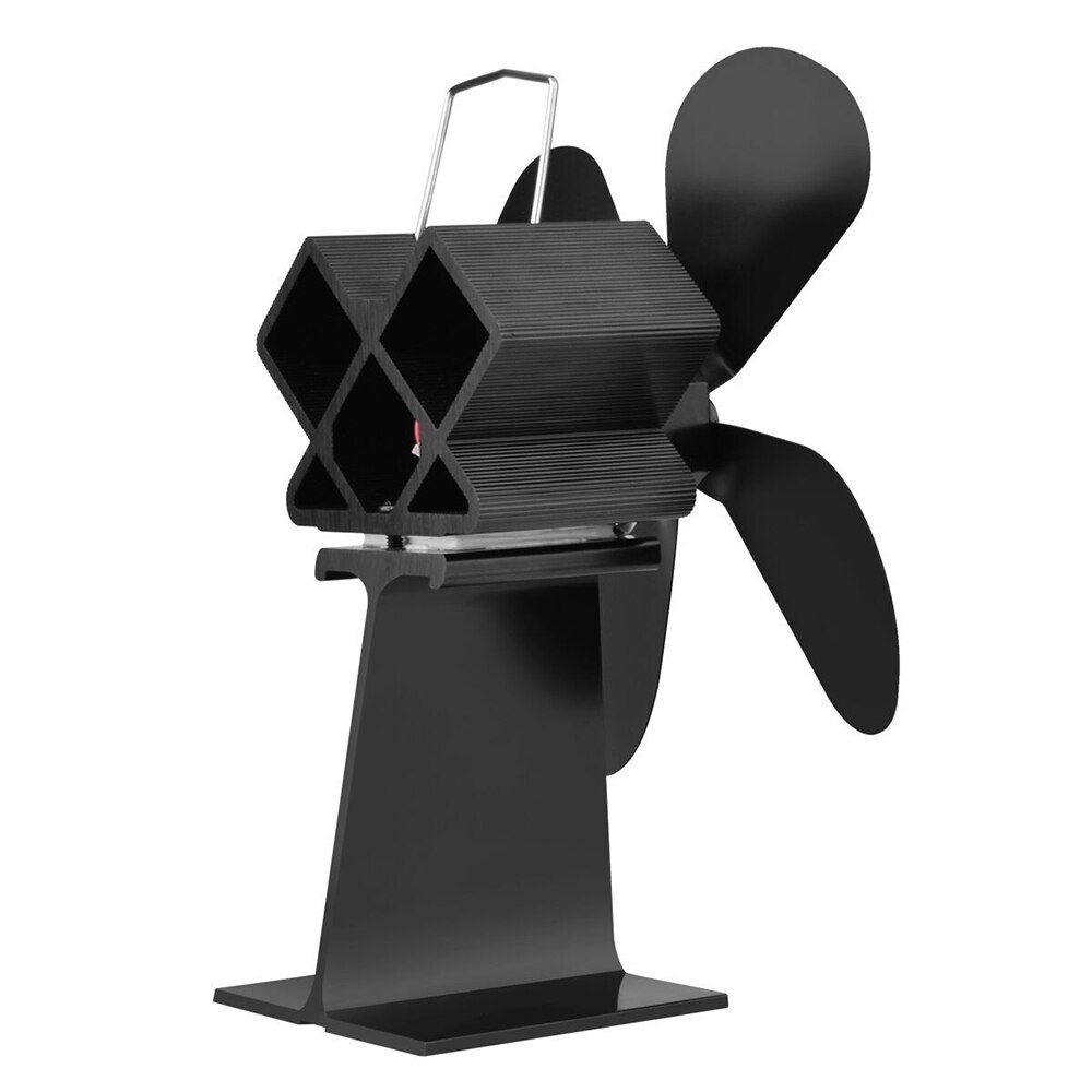 Ventilador de lareira com 4 lâminas, ventilador movido a calor, queimador de madeira, eco amigável, casa silenciosa, distribuição de calor, economia de combustível