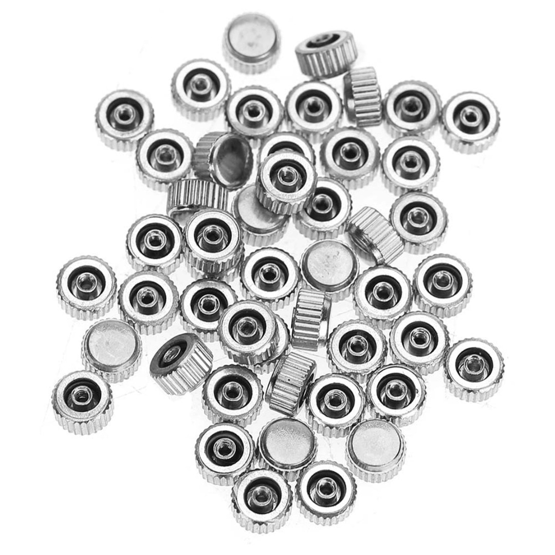 100Pcs Waterdichte Schroef Buis Horloge Crown 3.5X0.9Mm Koper Goud Zilver Platte/Lange Horloge Kroon Voor quartz Horloge Accessoires