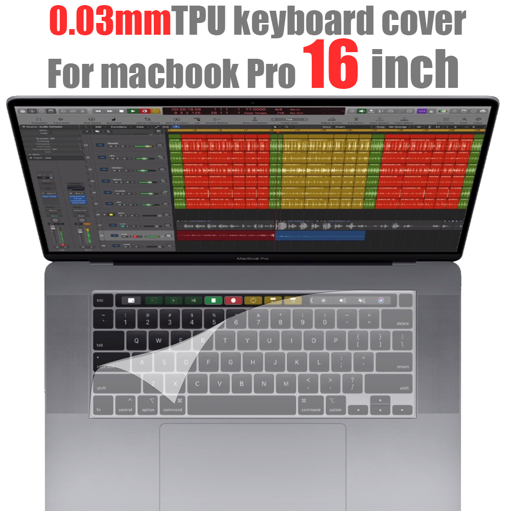 TPU Toetsenbord beschermende film macbook pro 16 inch A2141 toetsenbord cover 0.03mm Transparante toetsenbord cover Voor macbook pro 16