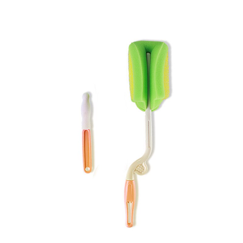 Two Pieces Baby Milk Feeding Bottle Sponge Brush Bottle Washing Cleaning Kitchen Cleaner Tool Random Color For Baby