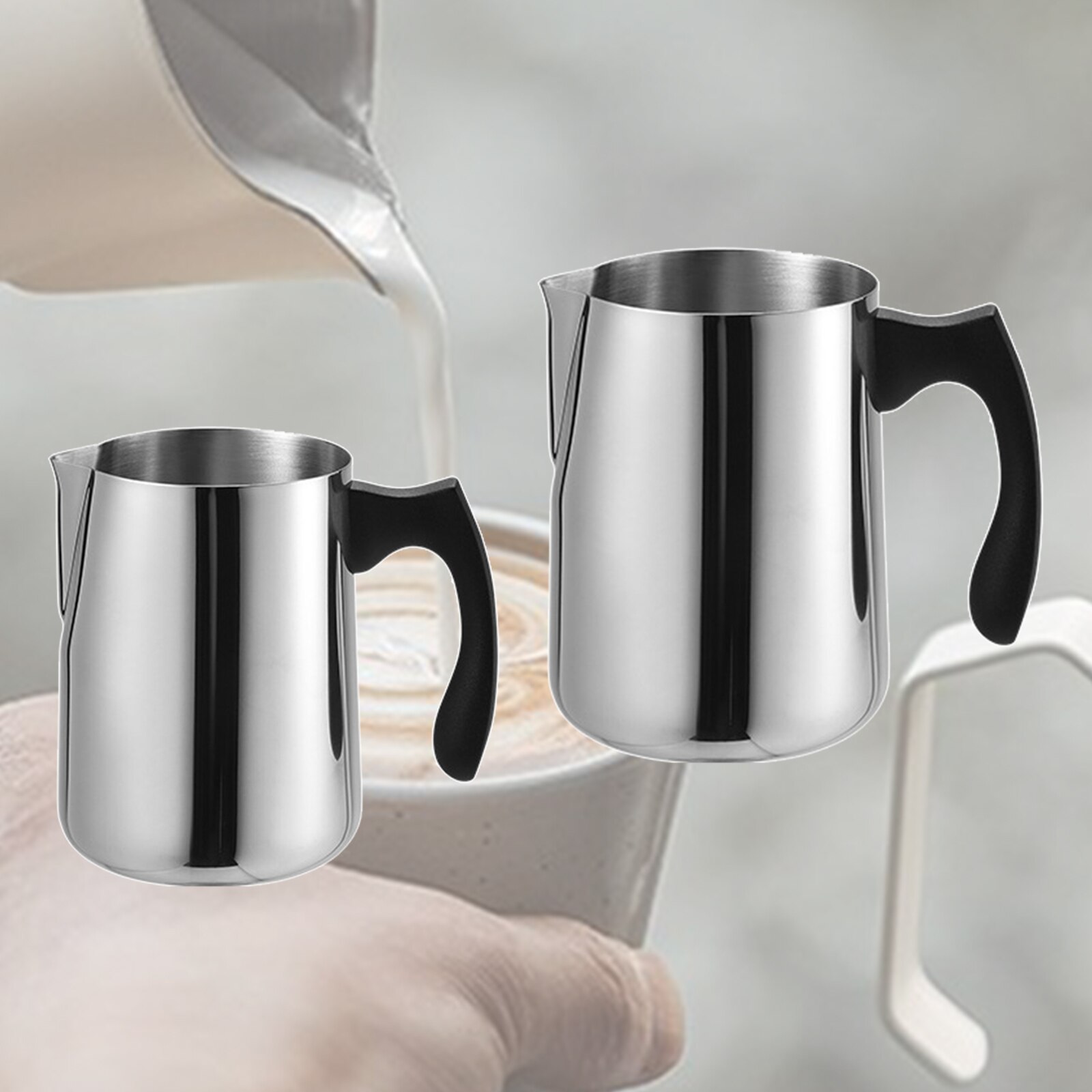 Keuken Melk Opschuimen Werper Kruik Barista Espresso Koffie Pitcher Latte Chocolade Frother Cup Schuim Maken Voor Koffie Bar