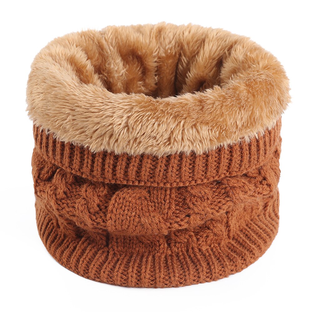 Vinterscarf för kvinnor twist ring scarf herr/kvinnor varm halsduk plus sammet tjock stickad haklappsbomull för att skydda halshaklappen