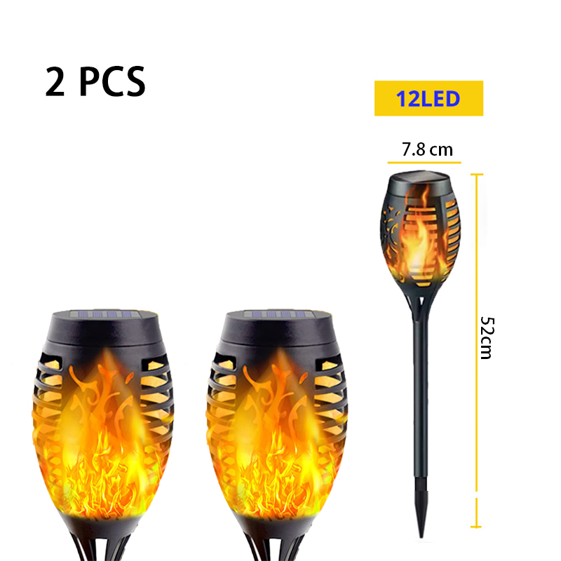 12Pcs Solar Flame Torch Lights Optional Flickering Light Waterproof Garden Decoration Outdoor Lawn Path Yard Lamps: changeable